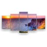 Quadro Falésias De Moher Ao Pôr Do Sol 129x61 5 Peças - 1