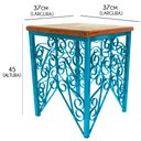 Ver imagem 2 de Banqueta de Ferro Artesanal Bar Rustica com Madeira de Demolição Multi Uso Libertas Rosas Artesanato