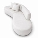 Ver imagem 4 de Sofá Virgínia 2,5m Estofado Suede Moderno Confortável Luxo