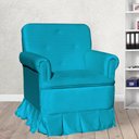 Ver imagem 2 de Poltrona Para Quarto Amamentação Com Balanço Suede Estopar Laura Suede Azul Turquesa
