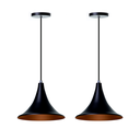 Ver imagem 1 de Kit 2 Pendente Interno Mesa Balcão Chapéu Chinês 23cm Cor; Preto