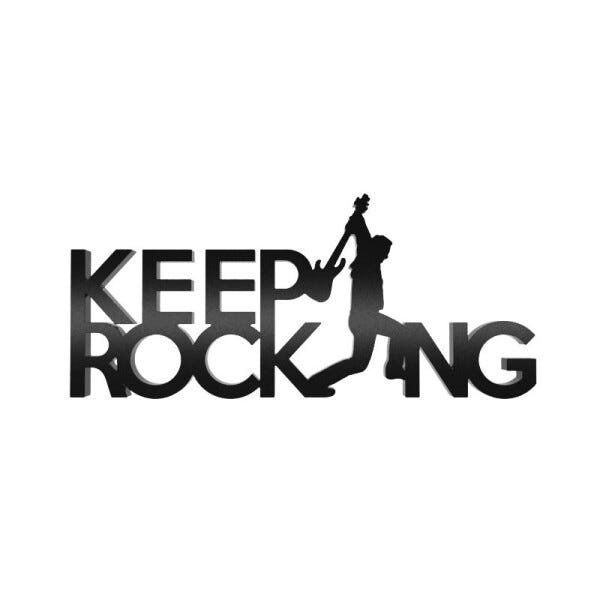 Palavra relevo Keep Rocking | MadeiraMadeira