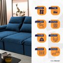 Ver imagem 3 de Sofá Retrátil Reclinável Paris 2,30m Suede Velut Azul Marinho Molas no Assento - King House