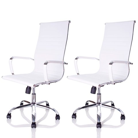 Kit Com 2 Cadeira Presidente Charles Eames Esteirinha Couro PU 11P