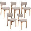 Ver imagem 1 de Kit 05 Cadeiras para Sala de Jantar Cozinha Living Estofada Dara L02 Bouclê Creme - Lyam Decor