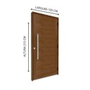 Ver imagem 2 de Porta de Alumínio de Giro Lambri Puxador de 80cm em Aço Inox 215x105cm Lucasa Eccellente Branco/Amadeirado