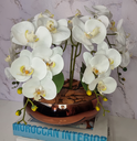 Ver imagem 3 de Arranjo Com 4 Orquídeas Branca Vaso Cobre 28cm