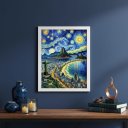 Ver imagem 2 de Quadro Rio de Janeiro Estilo Van Gogh 45x34cm Mold Branca Vidro
