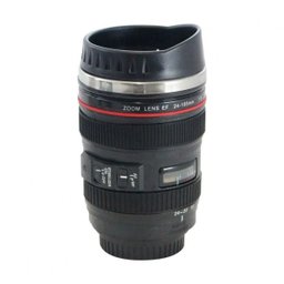 Copo térmico lente fotográfica c tampa abre e fecha - 1