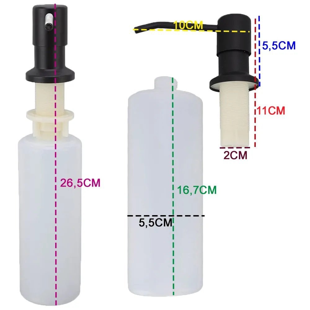 Dispenser Dosador Embutir Kit 20 Unidades Sabonete Liquido Sabao Detergente Cozinha Pia Banheiro Lav - 7