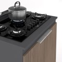 Ver imagem 5 de Balcão de Cozinha para Cooktop 80cm Pérola Z34 Grafite/freijó - Mpozenato