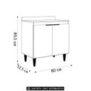 Ver imagem 4 de Balcão de Cozinha para Cooktop 80cm Pérola Z34 Grafite/freijó - Mpozenato