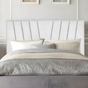 Ver imagem 1 de Cabeceira Solteiro Cama Box Estofada 100 Cm Lile Corino Branco