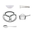 Ver imagem 1 de Kit Tramontina Natal Econômico com Bowl e Pegador e Prato e Panela e Colher de Arroz em Porcelana