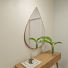 Espelho Orgânico 115cm X 70cm E12 Moldura Couro Caramelo Luxo Lançamento Quarto - 1