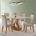 Ver imagem 1 de Conjunto de Mesa Sala de Jantar 1,20m 4 Cadeiras Veneto Veludo Viero