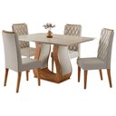Ver imagem 2 de Conjunto de Mesa Sala de Jantar 1,20m 4 Cadeiras Veneto Veludo Viero