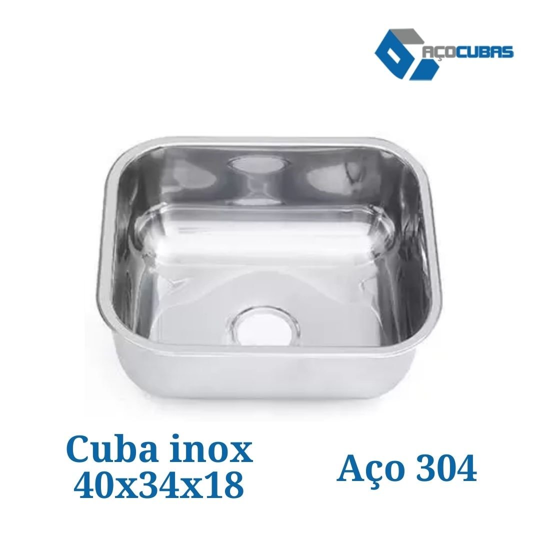 Cuba Nº3 Aço Cubas Inox 304 40x34x18 Luxo - 3