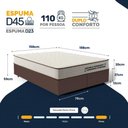 Ver imagem 2 de Cama Box Queen com Colchão de Espuma D45 Double Comfort 158x198x59cm