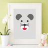 Quadro poster menino menina desenho cara cinza de ratinho - 1
