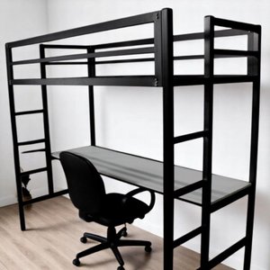 Beliche + Escrivaninha Aço Ferro Robusto Cor Preto Mdf Branco Estilo Industrial Be-04