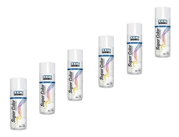 Tinta spray branco fosco, 350 ml, TEK BOND kit 6 latas - 4