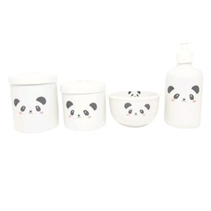 Kit Higiene Bebê Porcelana Urso Panda Ursinho