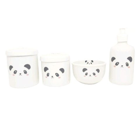 Kit Higiene Bebê Porcelana Urso Panda Ursinho