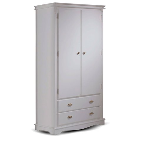 Guarda Roupa Solteiro 2 Portas e 2 Gavetas Manchester 2054 Linz Móveis - Off White
