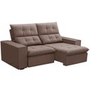Ver imagem 1 de Sofá Retrátil Reclinável para Sala 3 Lugares 230cm Vincent F04 Veludo Rosê - Lyam Decor