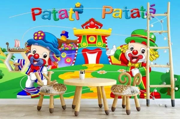 Adesivo Painel Papel Parede Infantil Patati Patata Festa Decoração ...