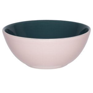 Tigela Bowl Bicolor Verde E Rosa Oxford® Cerâmica 600Ml