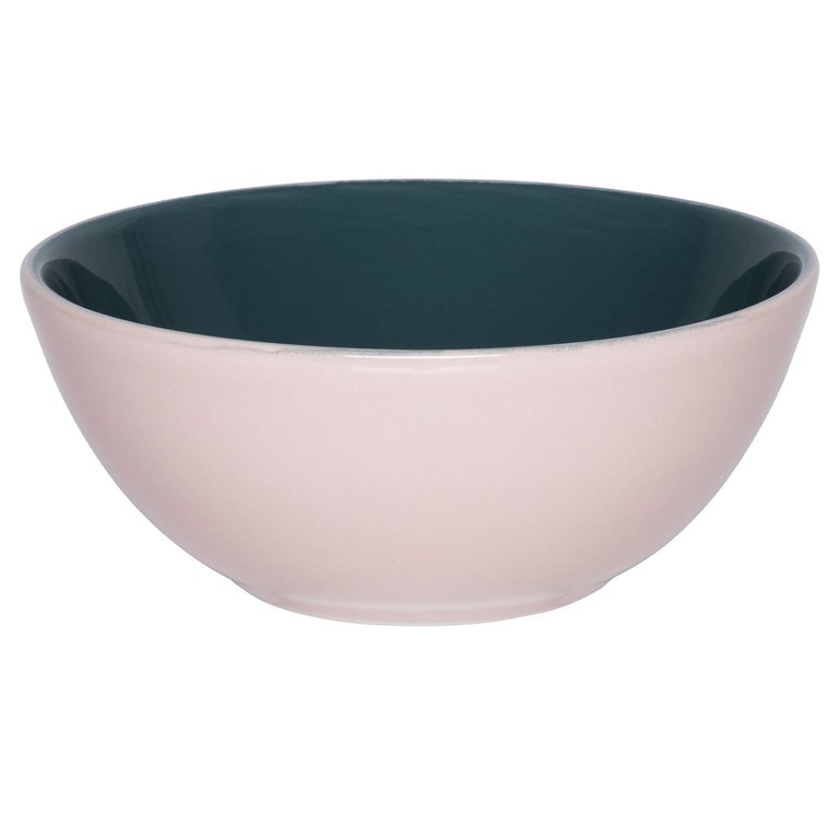 Tigela Bowl Bicolor Verde E Rosa Oxford® Cerâmica 600Ml