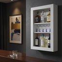Ver imagem 1 de Bar Adega Peq para Vinhos e Bebidas Cristaleira Suspenso de Parede para Sala Estar ou Jantar Branco