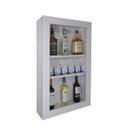 Ver imagem 4 de Bar Adega Peq para Vinhos e Bebidas Cristaleira Suspenso de Parede para Sala Estar ou Jantar Branco