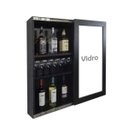 Ver imagem 5 de Bar Adega Peq para Vinhos e Bebidas Cristaleira Suspenso de Parede para Sala Estar ou Jantar Preto