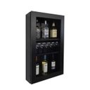 Ver imagem 4 de Bar Adega Peq para Vinhos e Bebidas Cristaleira Suspenso de Parede para Sala Estar ou Jantar Preto