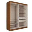 Ver imagem 5 de Guarda-roupa Real 2 Portas 2 Gavetas 100% Mdf Flex Cinamomo/off White - Panorama Móveis