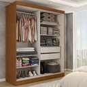 Ver imagem 2 de Guarda-roupa Real 2 Portas 2 Gavetas 100% Mdf Flex Cinamomo/off White - Panorama Móveis