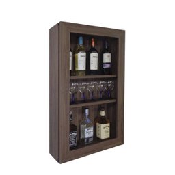 Bar Adega Peq para Vinhos e Bebidas Cristaleira Suspenso de Parede para Sala Estar ou Jantar Versati - 1