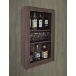 Bar Adega Peq para Vinhos e Bebidas Cristaleira Suspenso de Parede para Sala Estar ou Jantar Versati - 5