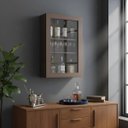 Ver imagem 1 de Bar Adega Peq para Vinhos e Bebidas Cristaleira Suspenso de Parede para Sala Estar ou Jantar Versati