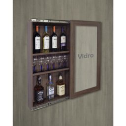 Bar Adega Peq para Vinhos e Bebidas Cristaleira Suspenso de Parede para Sala Estar ou Jantar Versati - 6