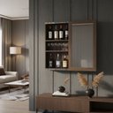 Ver imagem 3 de Bar Adega Peq para Vinhos e Bebidas Cristaleira Suspenso de Parede para Sala Estar ou Jantar Versati