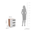 Ver imagem 3 de Mesa de Cabeceira Lisboa com 3 Gavetas 40x54cm Branco/Freijó 250687