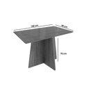 Ver imagem 4 de Mesa P/ Cozinha Lótus C/ Tampo Madeirado C/ Vidro 90x160cm Nogueira/preto Fosco/vidro Preto -