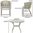 Ver imagem 2 de Mesa com 4 Cadeiras de Jantar Roma 100cm e Noronha em Aluminío Fendi Corda Nautica Estofado 3 Trama