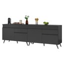 Ver imagem 1 de Kit Armário de Cozinha Gabinete Pia 120cm Veneza Multimóveis Mp2159 Preto
