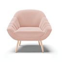 Ver imagem 6 de Kit 02 Poltronas Giovana Veludo Rosê Pés Palito Natural - D’Rossi
