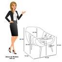 Ver imagem 4 de Kit 02 Poltronas Giovana Veludo Rosê Pés Palito Natural - D’Rossi